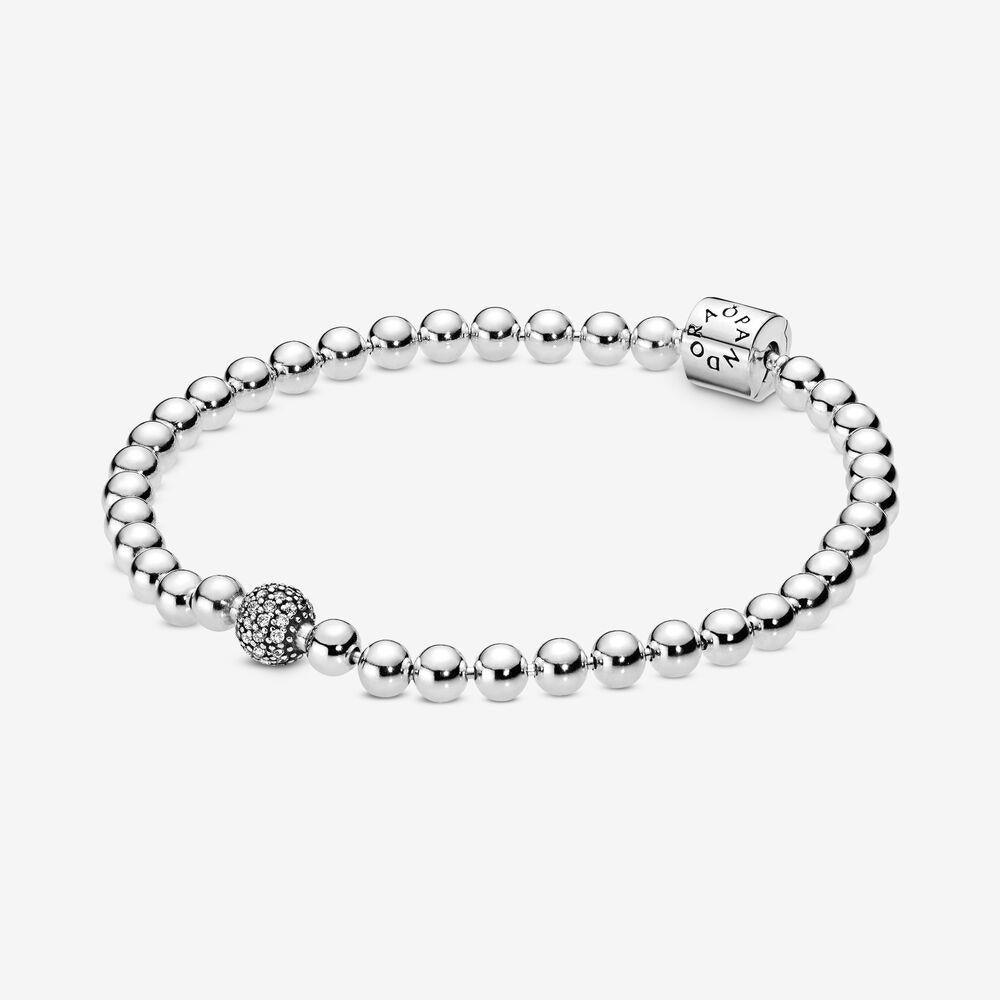 598342CZ 20 Beads & Pave Bracelet