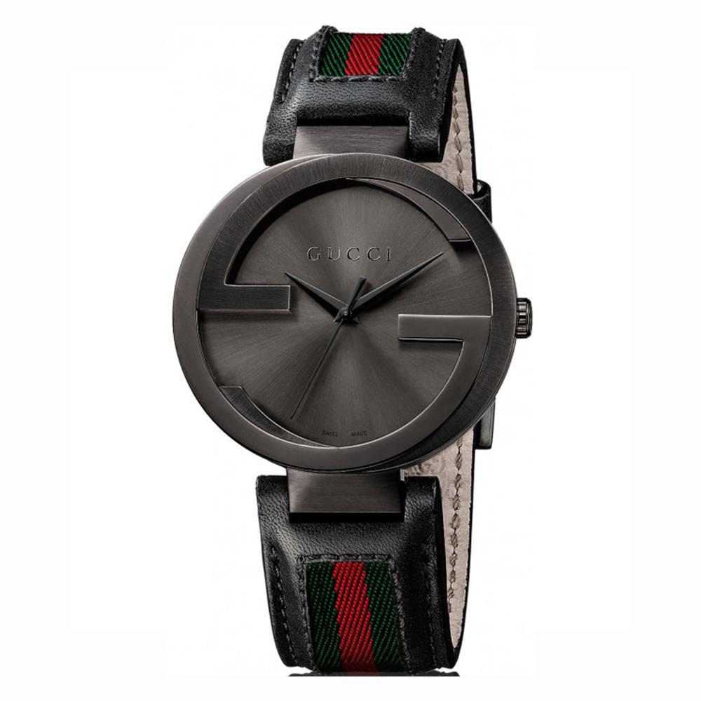 Gucci YA133206 Interlocking 42mm Red and Green Pattern Strap Unisex Watch