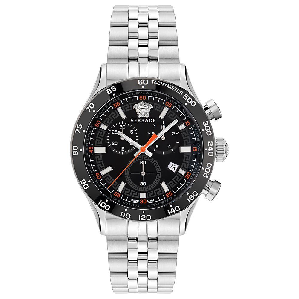 Versace VE2U00322 Hellenyium Silver Chronograph Men's Watch - Watch Home™