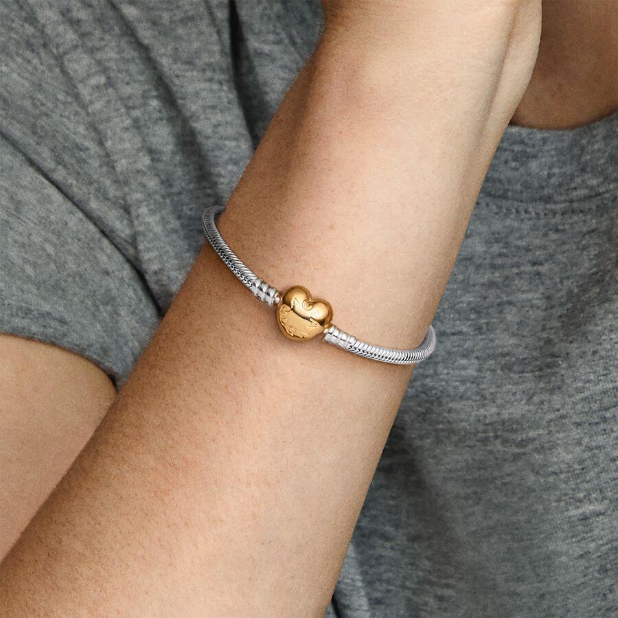 Pandora Moments Heart Clasp Snake Chain Bracelet 18 cm