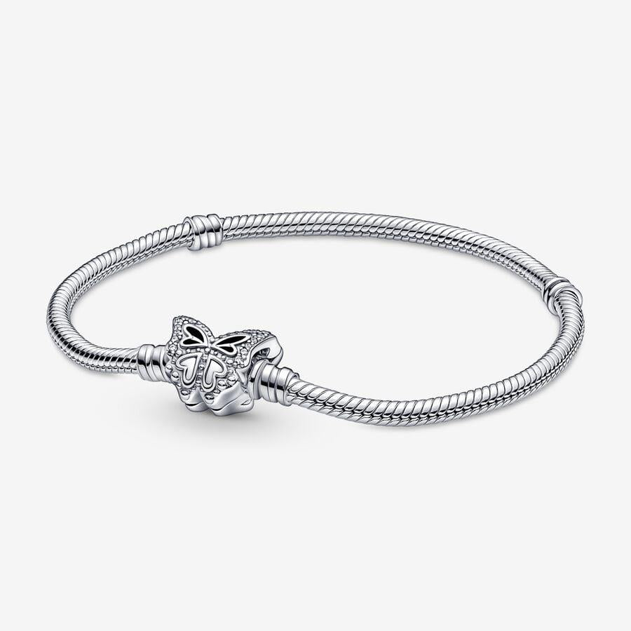 Pandora Moments Butterfly Clasp Snake Chain Bracelet 20 cm