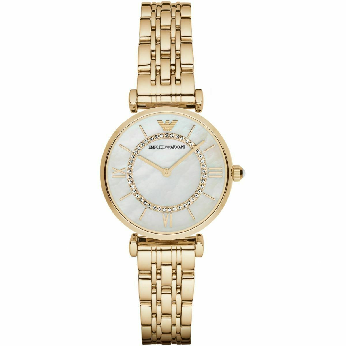 Emporio Armani AR1907 Motherof Pearl Dial Gold-Tone Stainless Steel Ladies Watch