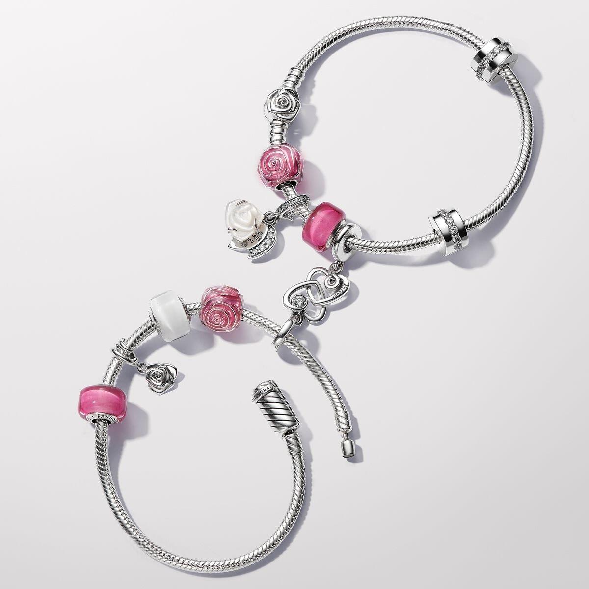 Pandora Pink Rose in Bloom Charm
