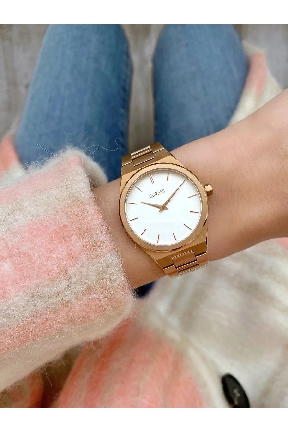 Burker  Emma Rose Gold White Women's Watch
