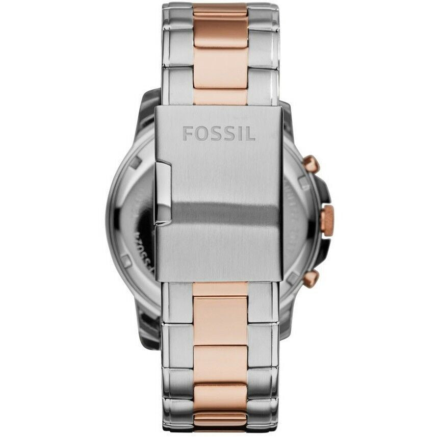 Fossil FS5024 Round Chrono Blue Dial Stainless Two Tones Band Men's Watch