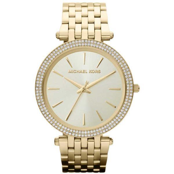 Michael Kors MK3191 Darci Glitz Gold Dial Pave Bezel Crystal Women's Watch - Watch Home™