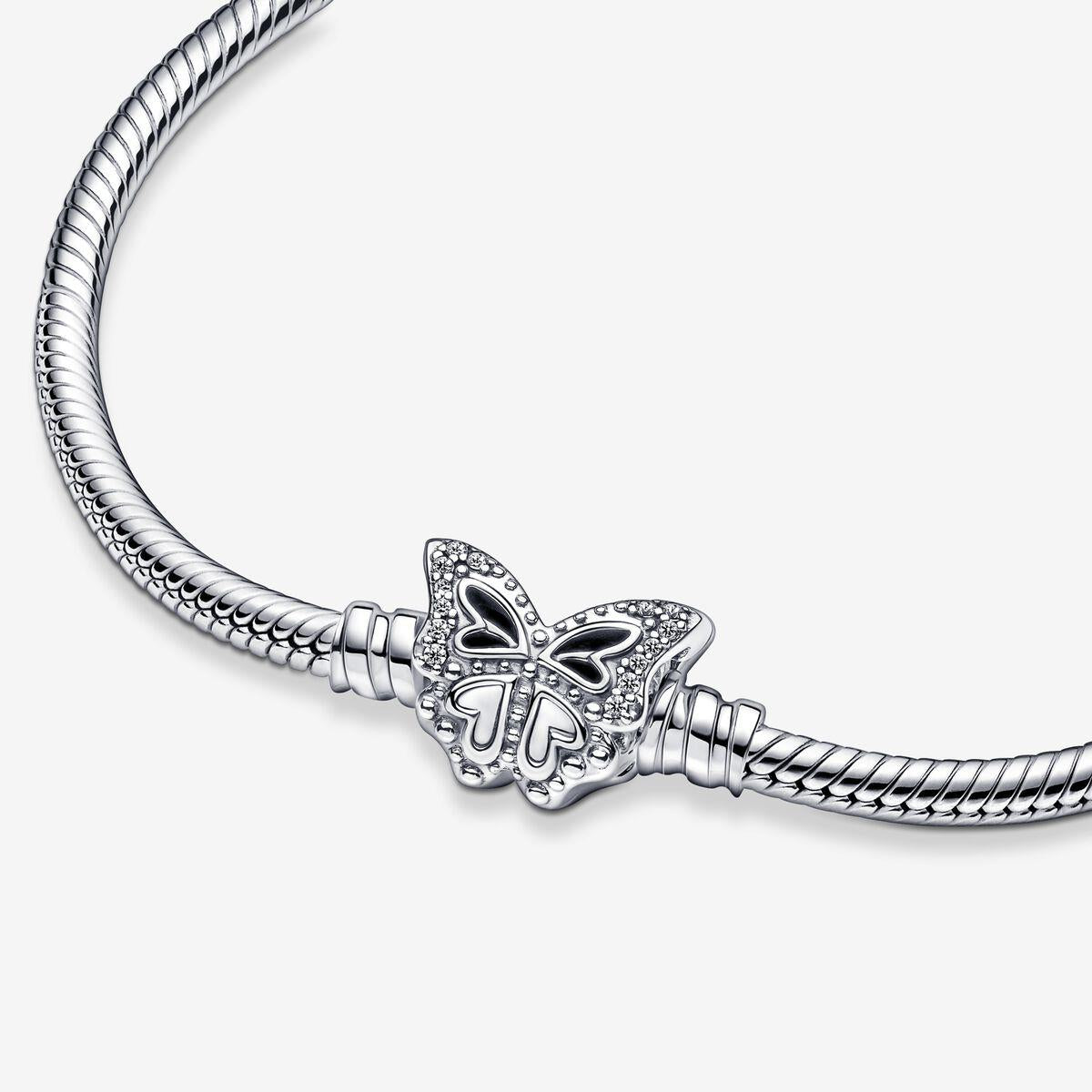 Pandora Moments Butterfly Clasp Snake Chain Bracelet 18 cm
