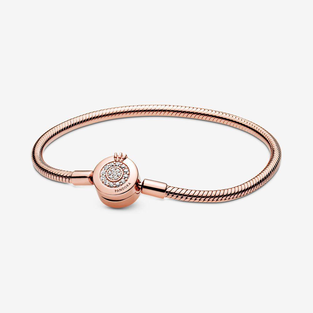 Pandora 589046c01 Moments Sparkling Crown O Snake Chain 17 cm Bracelet - Watch Home™