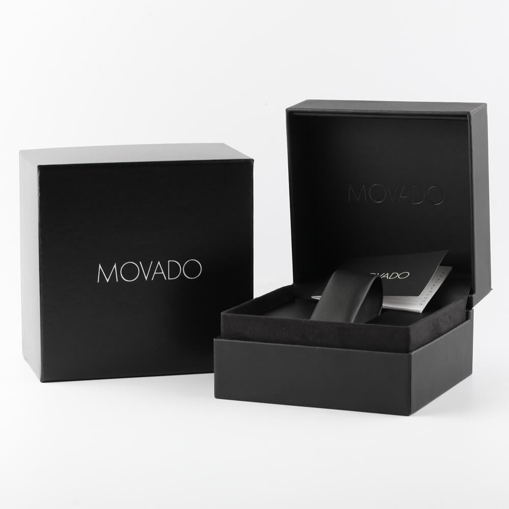 Movado 2600145 Series 800 Black Dial Yellow Gold PVD Men's Watch
