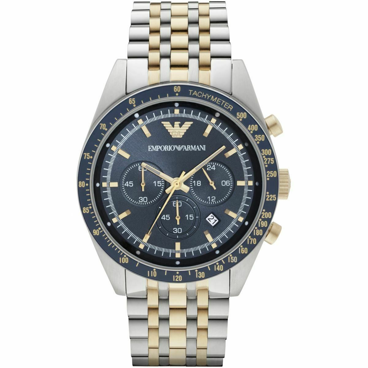 Emporio Armani AR6088 Chronograph Two Tone Stainless Steel Men's Watch