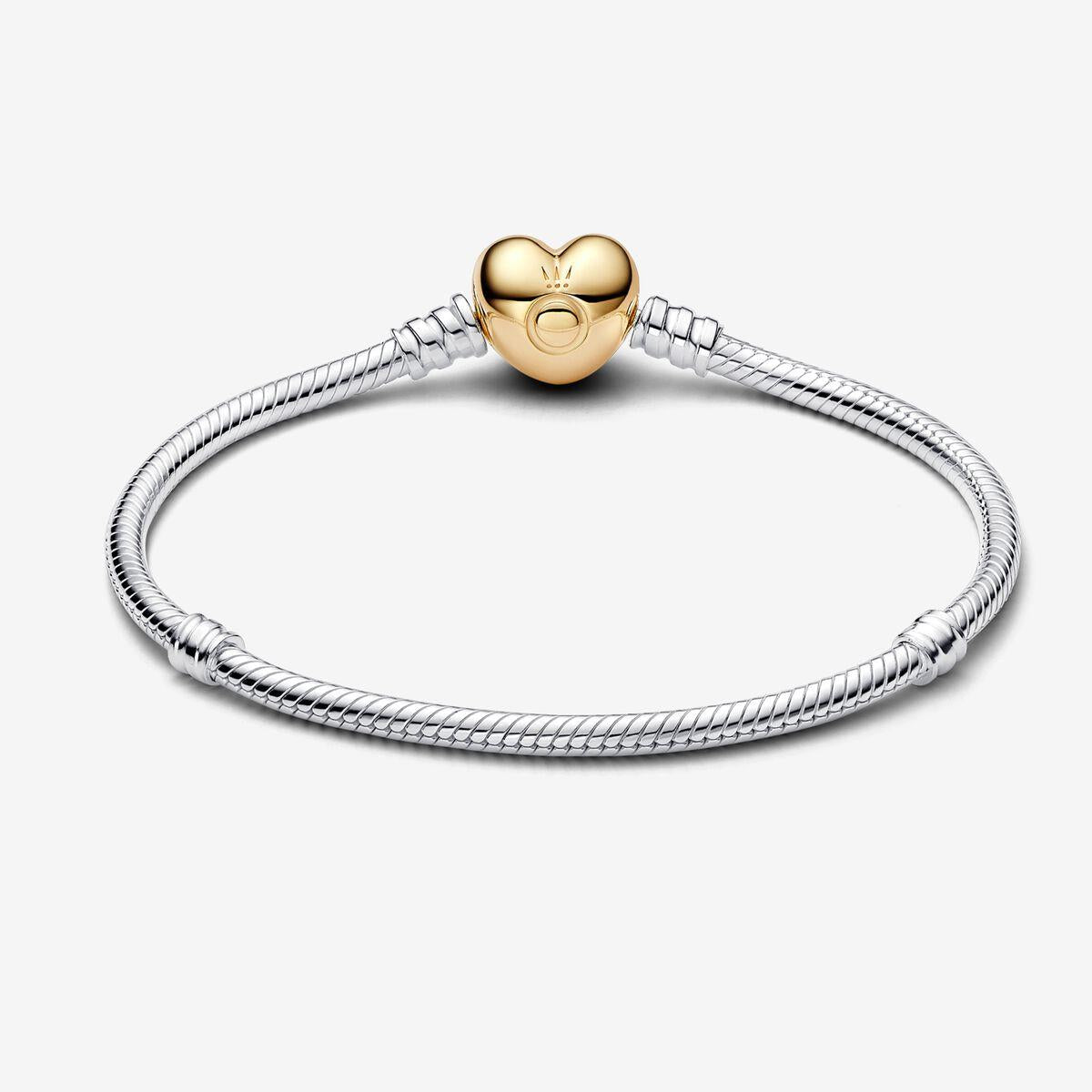 Pandora Moments Heart Clasp Snake Chain Bracelet 18 cm