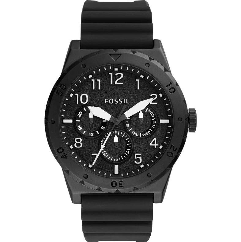 Fossil FS5748 Holt Multifunction Black Silicone Men's Watch - Watch Home™