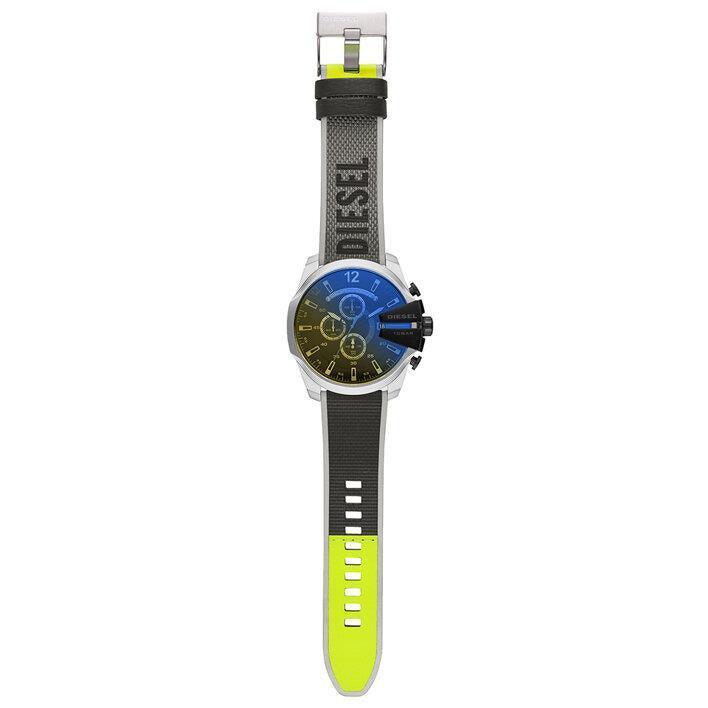 Diesel DZ4523 MEGA CHIEF Chrono Oversize 54mm Leather Black Gray Mens Wristwatch - Watch Home™