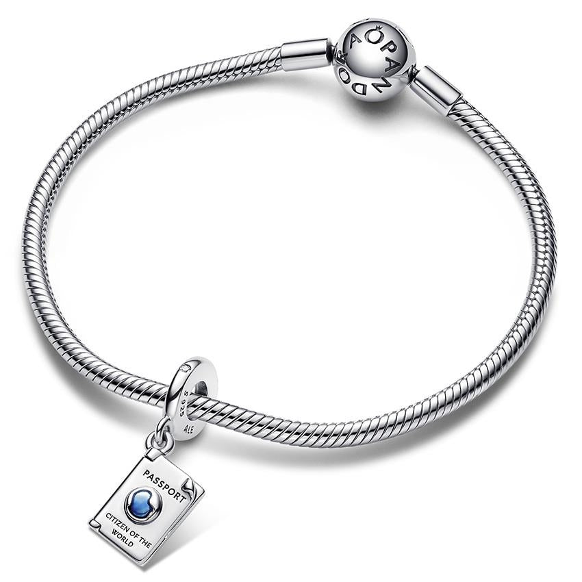 Pandora Passport sterling silver dangle with clear cubic zirconia