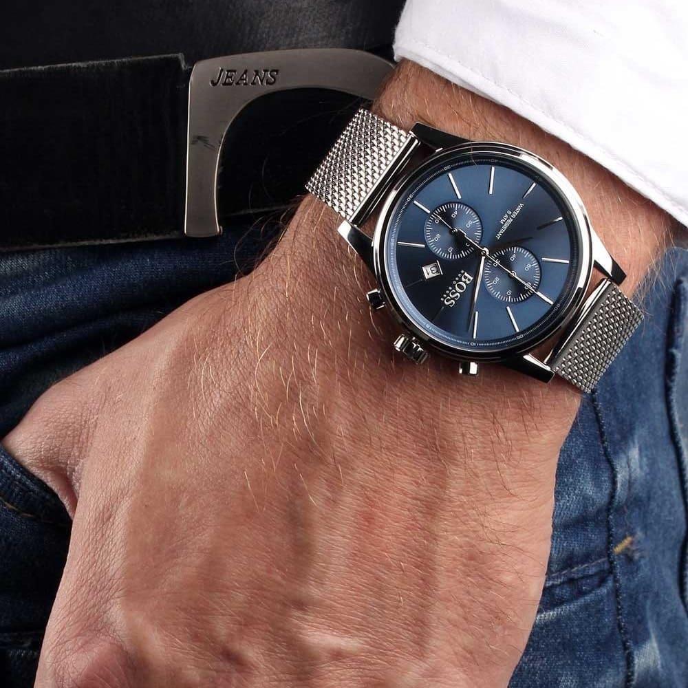 Hugo Boss 1513677 Jet Quartz Grey IP and Mesh Bracelet Casual Men's Watch - Watch Home™