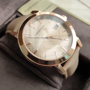 Burberry BU9014 Tan Dial Leather Strap Women's Watch - Watch Home™