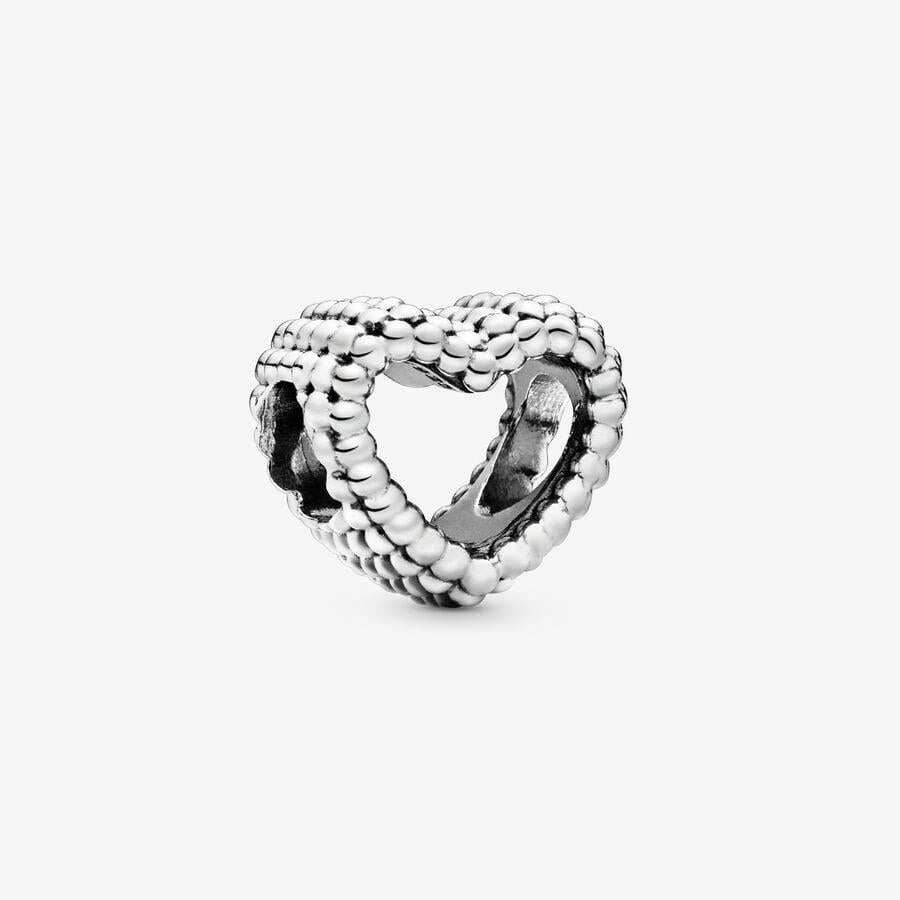 Offenes Metallperlen Herz Charm