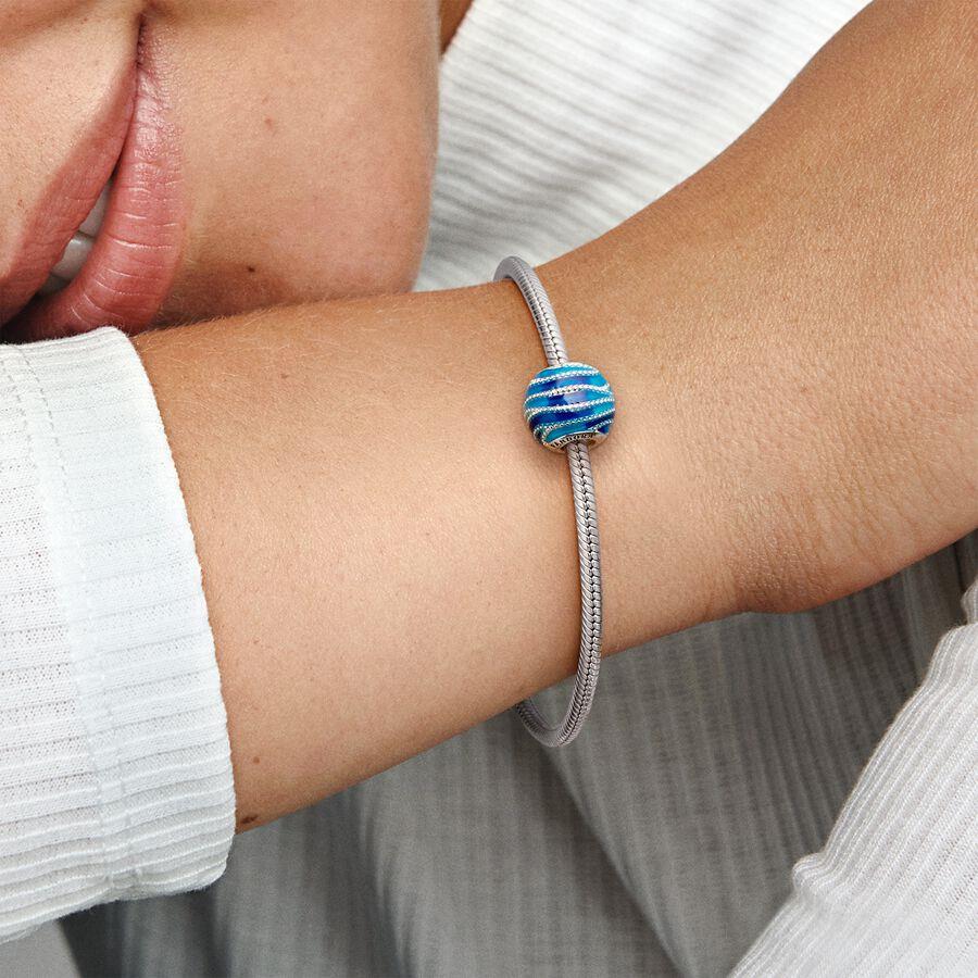 Pandora Blue Swirls Charm