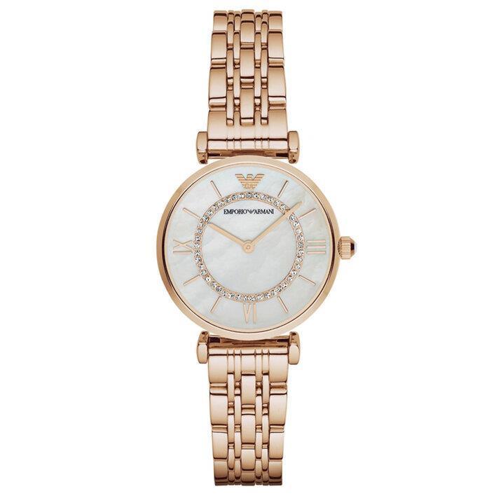 Emporio Armani AR1909 Ladies Watch Rose Gold Pearl - Watch Home™