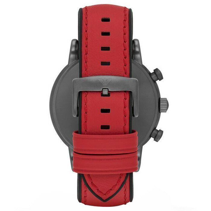 Emporio Armani AR1971 Luigi Chronograph Black Dial Red Band 46mm Men's Watch - Watch Home™