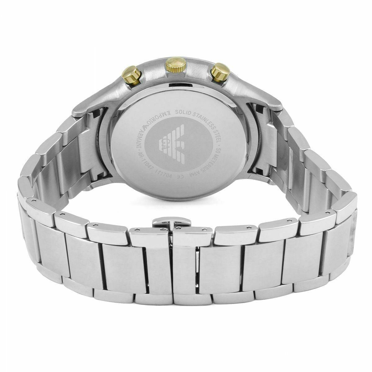 Emporio Armani Renato Silver Stainless Steel Chronograph Watch AR11047 - Watch Home™