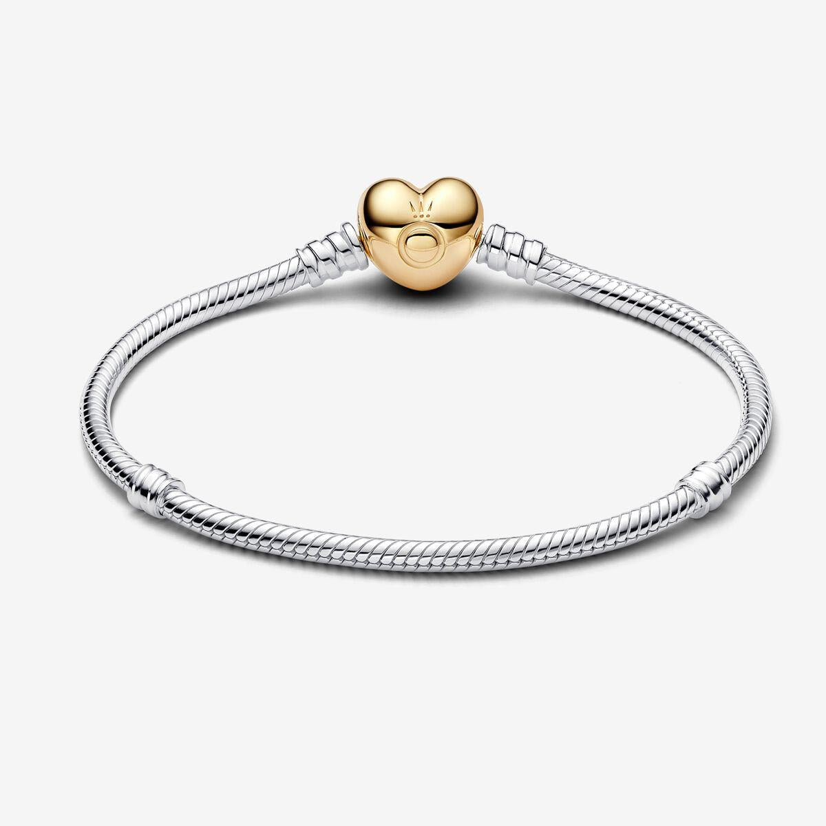 Pandora Moments Heart Clasp Snake Chain Bracelet 17 cm