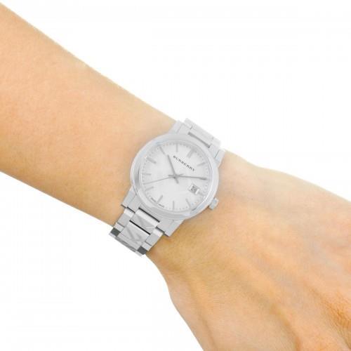Burberry BU9144 Silver Check Stamped Dial Women's Watch - Watch Home™