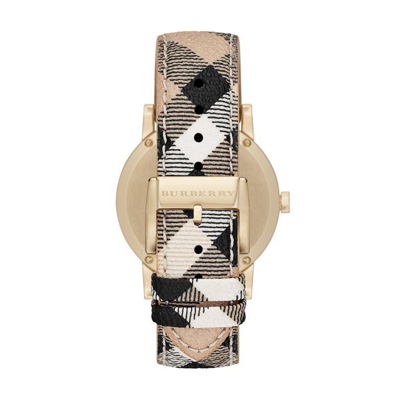 Burberry BU9026 The City Champagne Dial Check Strap Women's Watch