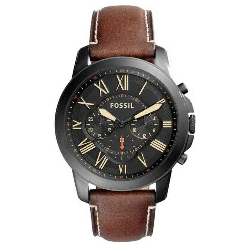 Fossil FS5241 Black Dial Men's Chronograph Brown Leather Watch - Watch Home™