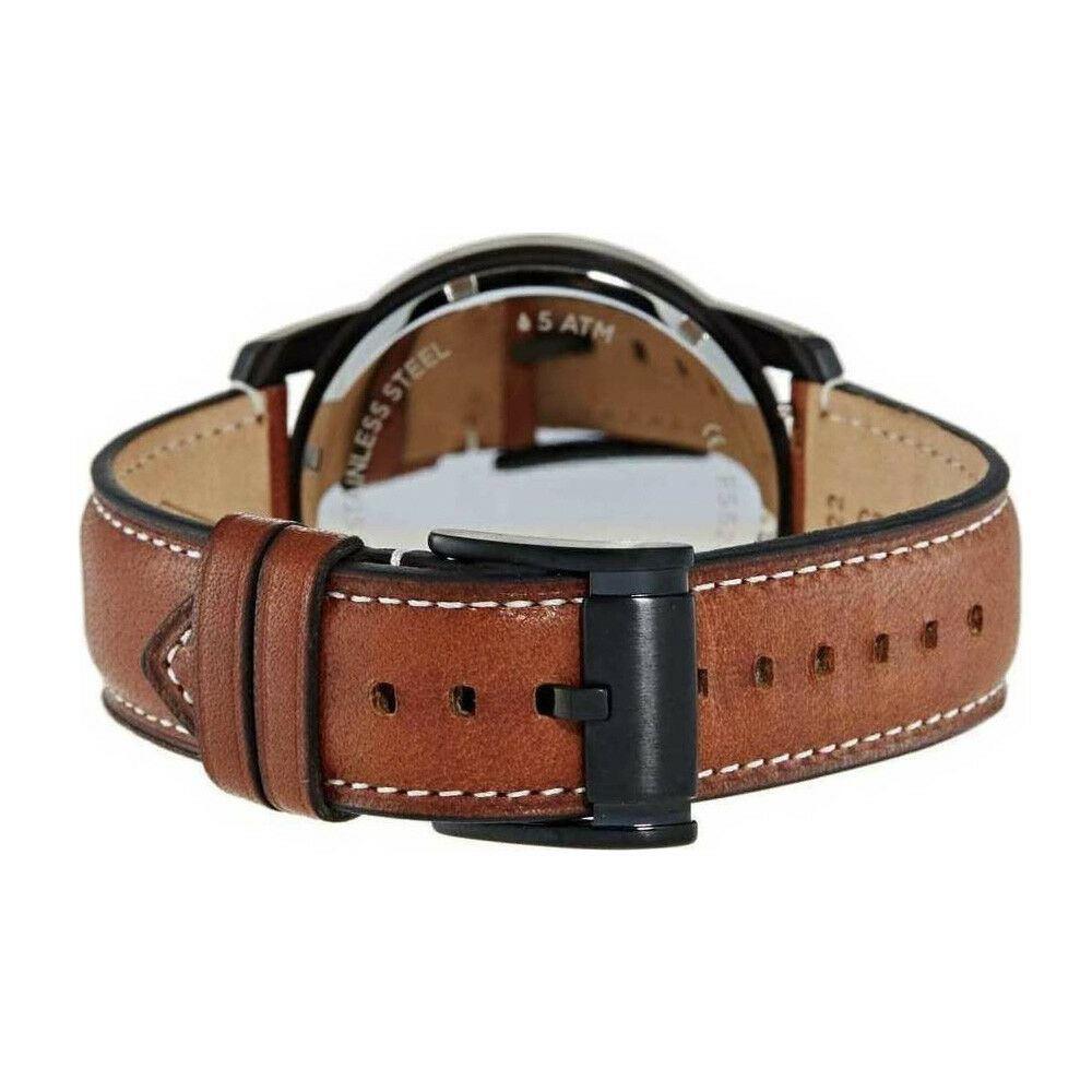 Fossil FS5241 Black Dial Men's Chronograph Brown Leather Watch - Watch Home™