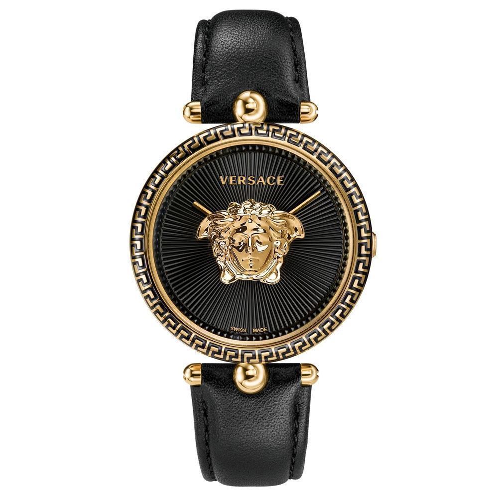 Versace VCO020017 Women's Analog Swiss-Quartz Watch with Leather Calfskin Strap - Watch Home™